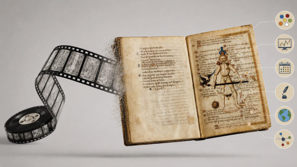 Corpus di immagini da microfilm di manoscritti storici, restaurate e colorizzate mediante AI
