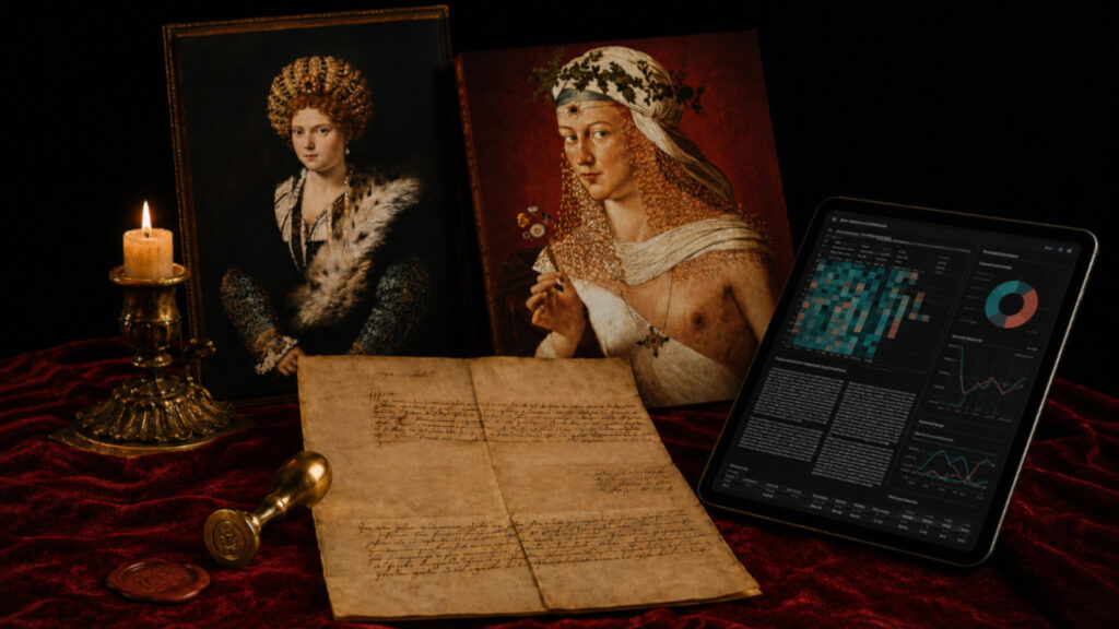 Vocabolario di scrittura umanistica proveniente dalle lettere di Isabella d’Este e Lucrezia Borgia