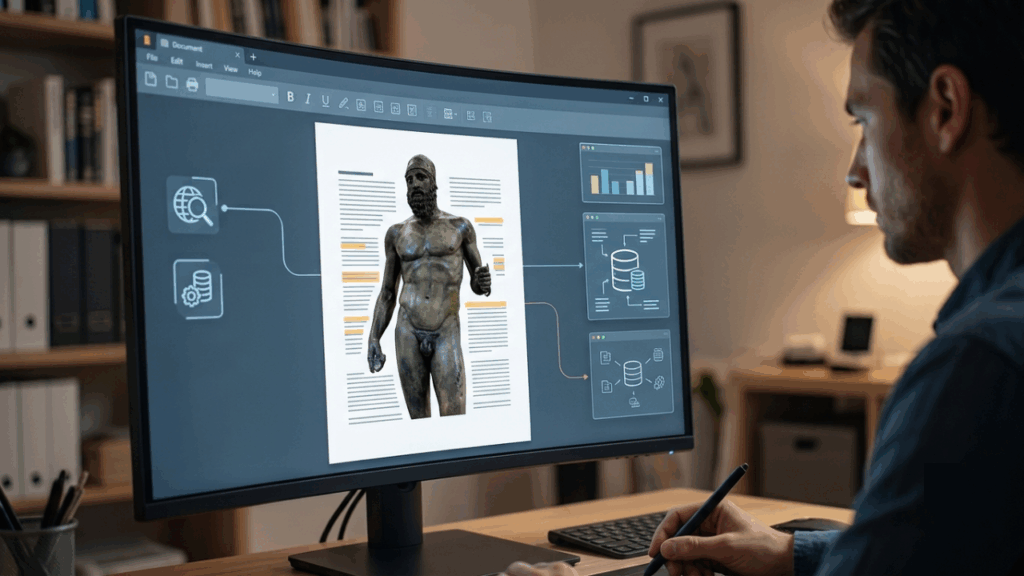 Estrazione e arricchimento metadati dei contenuti digitali dei Bronzi di Riace